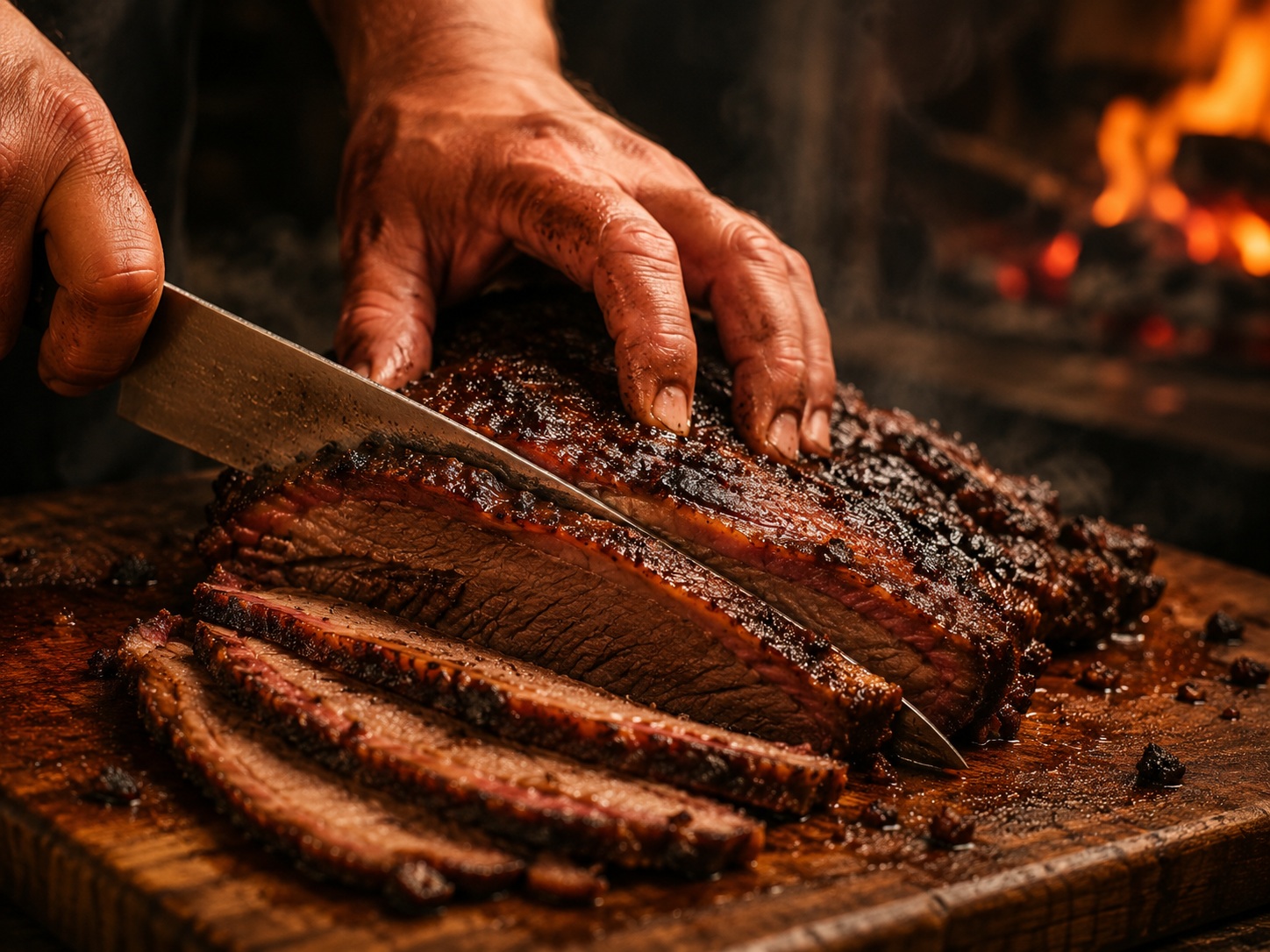 Chef prepping meat