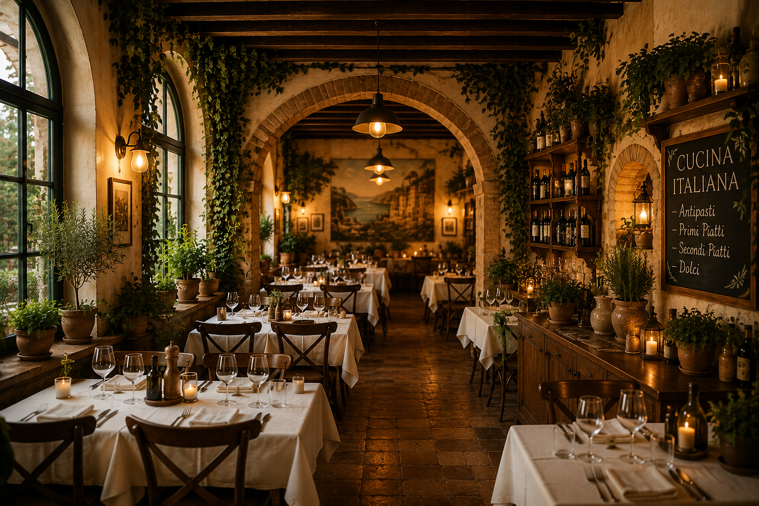 Italian dining room evening service