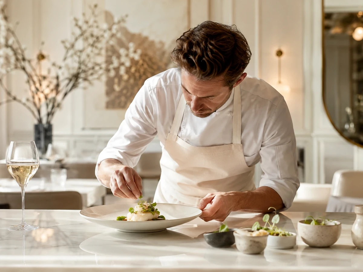 Chef service in the tasting salon