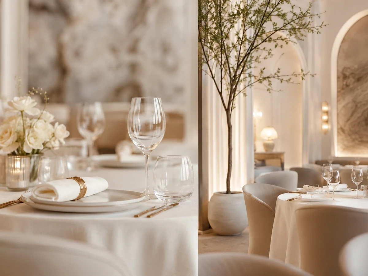 Table detail with glassware