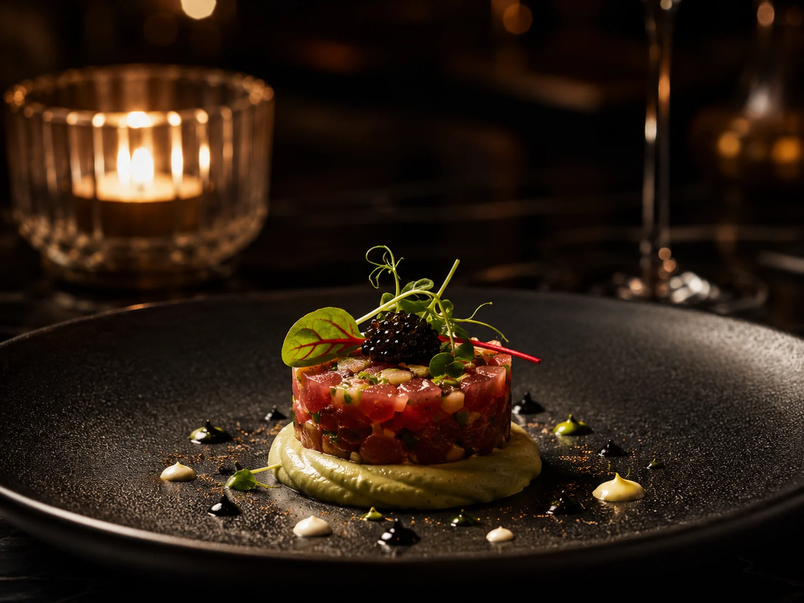 Tartare detail with caviar