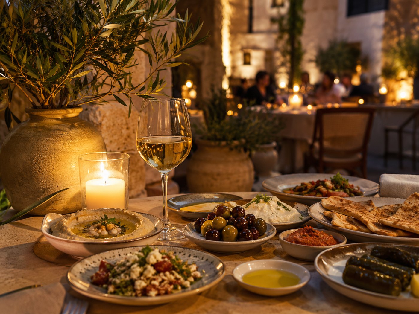 Evening mezze table
