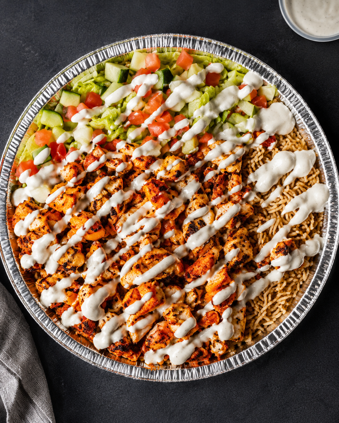 Chicken Over Rice Platter demo visual
